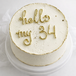 Бенто торт на 34 года с надписью «hello my 34»