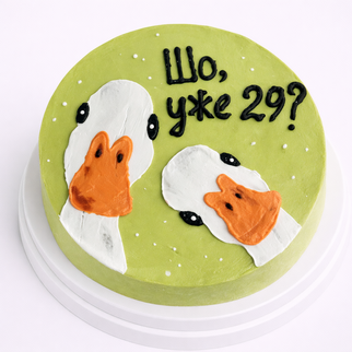 Бенто торт на 29 лет с надписью «шо, уже 29?»