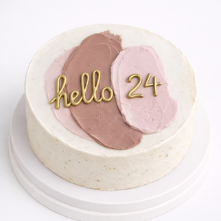 Бенто торт на 24 года с надписью «hello 24»