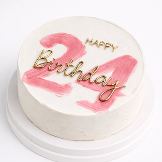 Бенто торт на 24 год с надписью Happy Birthday