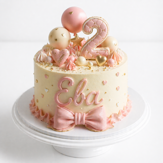Торт на 2 года с цифрой и шарами