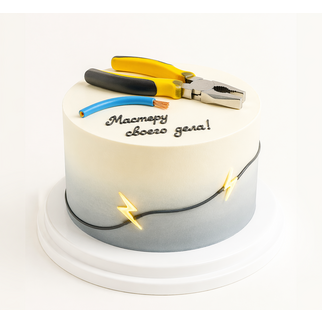 Торт электрику с инструментами и проводкой