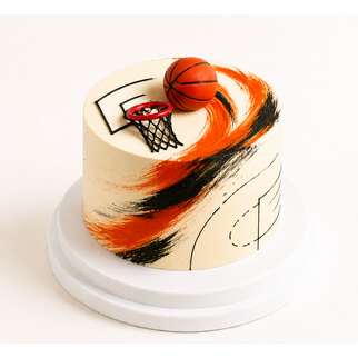 Торт баскетболисту с мячом и кольцом