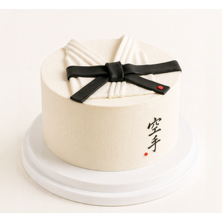 Торт тренеру по карате с поясом и кимоно