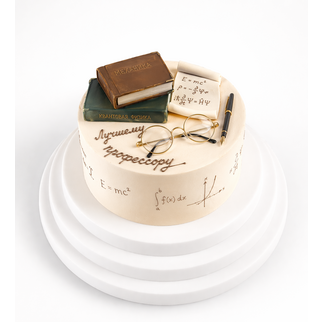 Торт лучшему профессору с книгами, очками и формулами