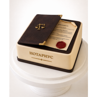 Торт нотариусу в виде документов с печатью