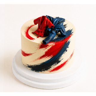 Торт дзюдоисту с кимоно и поясом