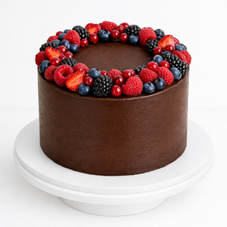 Торт шоколадный с ягодным венком