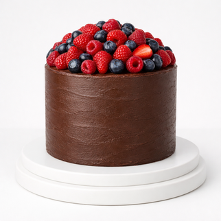 Торт шоколадный с ягодной горкой