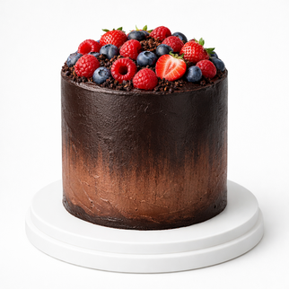 Торт шоколадный с ягодной шапкой