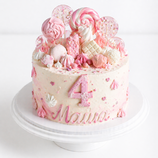 Торт на 4 года с леденцами и безе