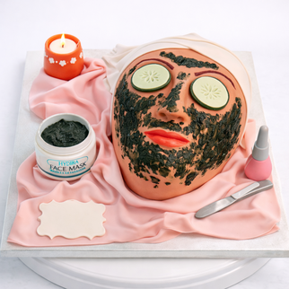 Торт для косметолога с лицом и масками