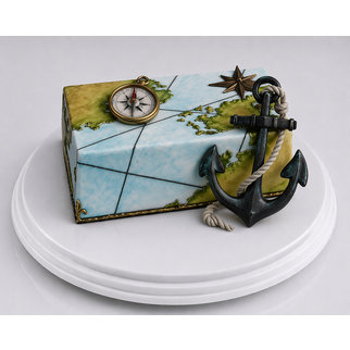 Торт в морском стиле с якорем для моряка