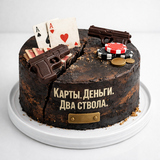 Торт шоколадный в стиле фильма Карты Деньги Два ствола