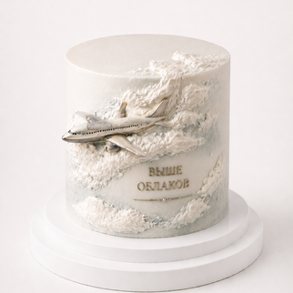 Торт самолет в облаках