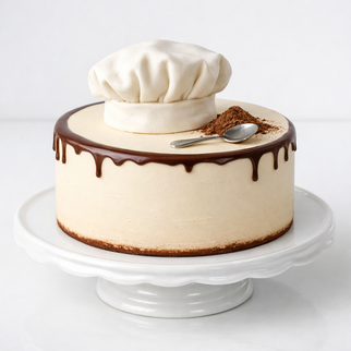 Белый торт с шоколадной глазурью из бельгийского шоколада