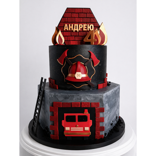 Торт с пожарной машиной