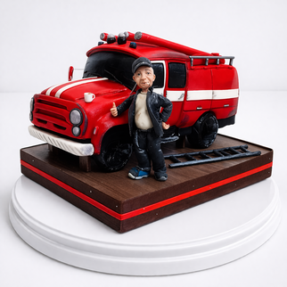 Торт с пожарной машиной 3Д