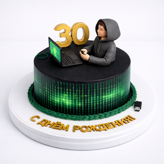 Торт в стиле минимализм с ноут буком