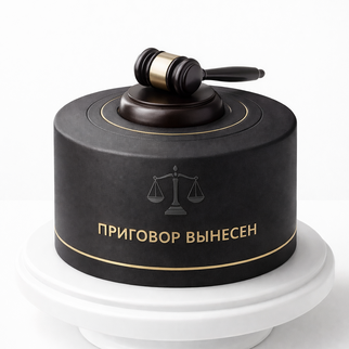 Торт черный в стиле минимализм для судьи