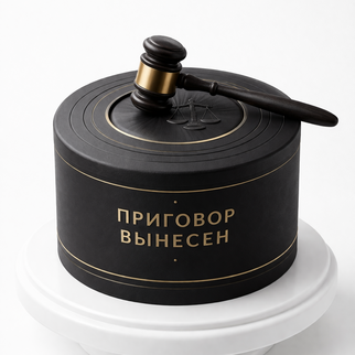 Торт черный в стиле минимализм для судьи