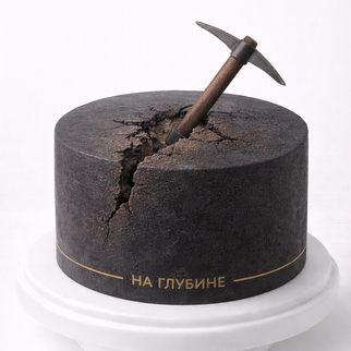 Торт черный шахтеру с киркой