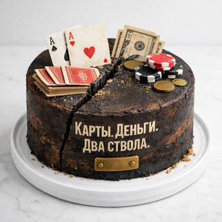 Торт шоколадный в стиле фильма Карты Деньги Два ствола