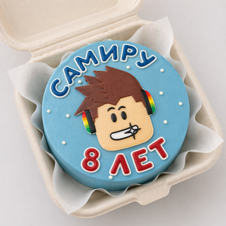 Бенто торт на 8 лет с ярким персонажем и именем — для весёлого детского дня рождения
