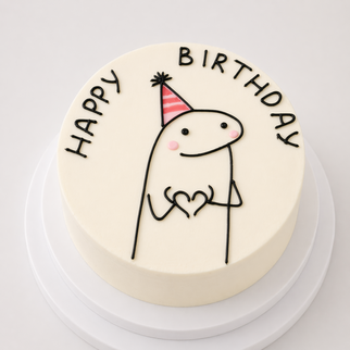 Бенто торт с надписью Happy Birthday и милым персонажем — для тёплого и искреннего праздника