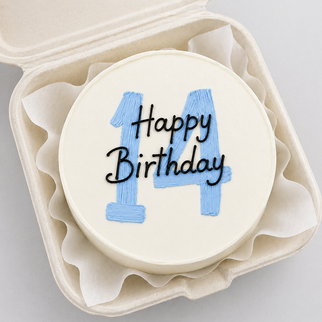 Бенто торт на 14 лет с надписью Happy Birthday — для стильного и лёгкого подросткового праздника