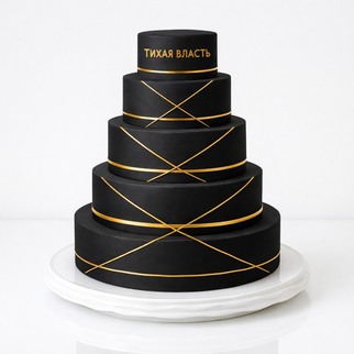Торт многоярусный черный с золотом