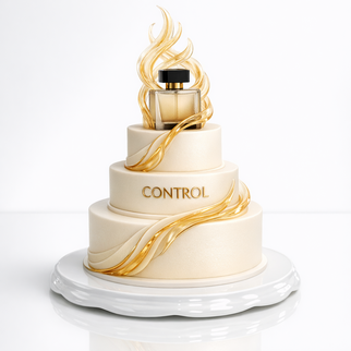 Торт золотой для парфюмерной компании