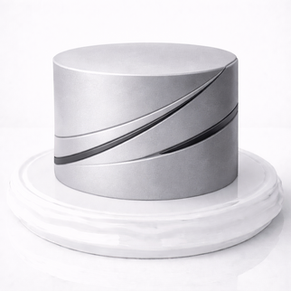 Торт в металлическом стиле серый