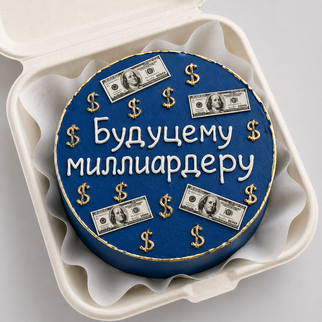 Бенто торт будущему миллиардеру с денежным декором — для амбициозного и яркого подарка