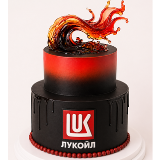 Торт корпоративный для сотрудника компании Лукойл с лого