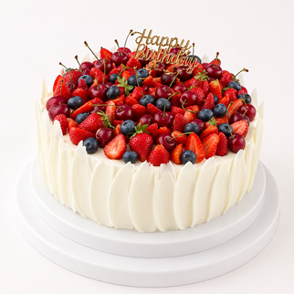 Торт Итальянский пирог с ягодами на день рождения с надписью Happy Birthday
