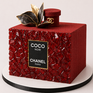 Торт в виде красного флакона духов COCO Chanel 3Д