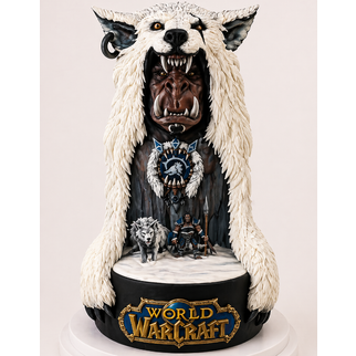 Торт в виде героя игры WarCraft в волчьей шкуре