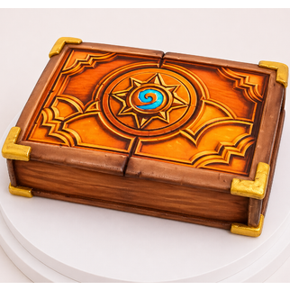 Торт магическая книга с эмблемой игры WarCraft