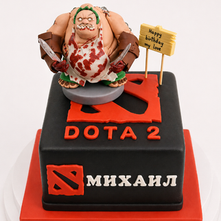 Торт с героем игры Dota-2 мясником Пуджем в 3Д на день рождения