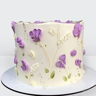 0 Торт с сиреневыми цветами на 8 марта