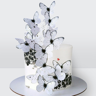 0 Торт с черными бабочками