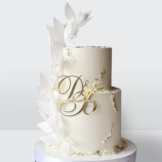 0 Свадебный торт с инициалами и бабочками