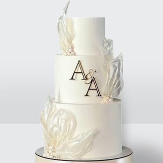0 Свадебный торт с инициалами 3 яруса