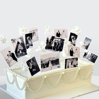 0 Свадебный торт с фотографиями прямоугольный с персонализированным декором и аккуратной геометрией формы
