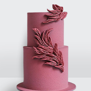 0 Свадебный торт велюровый красный с цветами 2 яруса с ярким декором и бархатной текстурой покрытия