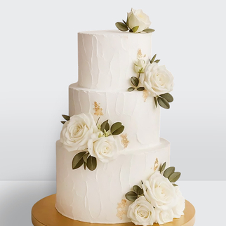 Свадебный торт c розами 3 яруса