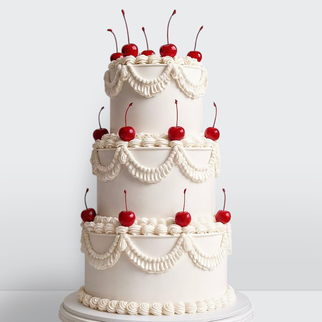 Свадебный торт ламбет 3 яруса с вишней