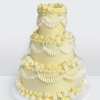 Свадебный торт ламбет 3 яруса желтый