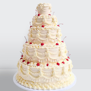 Свадебный торт ламбет 5 ярусов с вишней